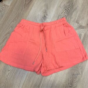 Altar'd State Swim Coral Muslin Cotton Shorts